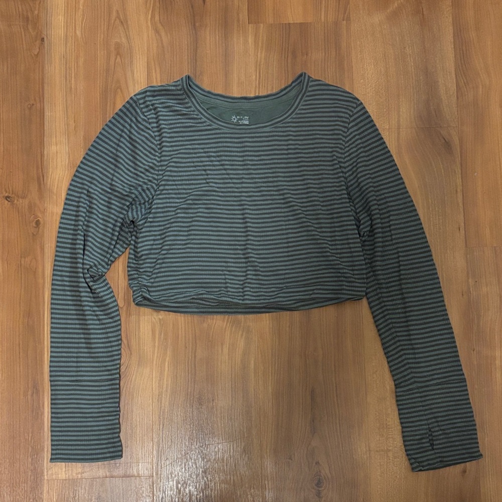 Offline by Aerie Striped Long Sleeve Crop Top